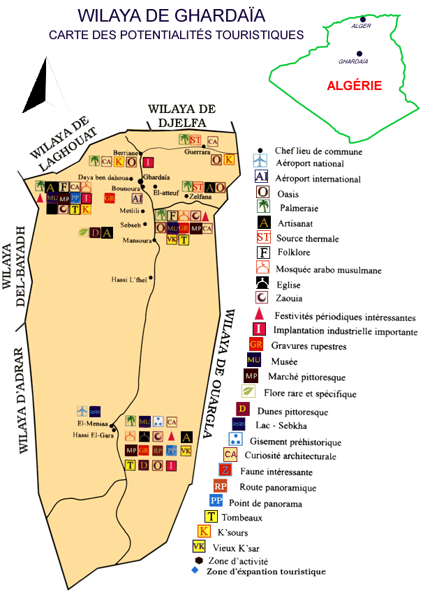 Ghardaia Carte patrimoniale de la Wilaya