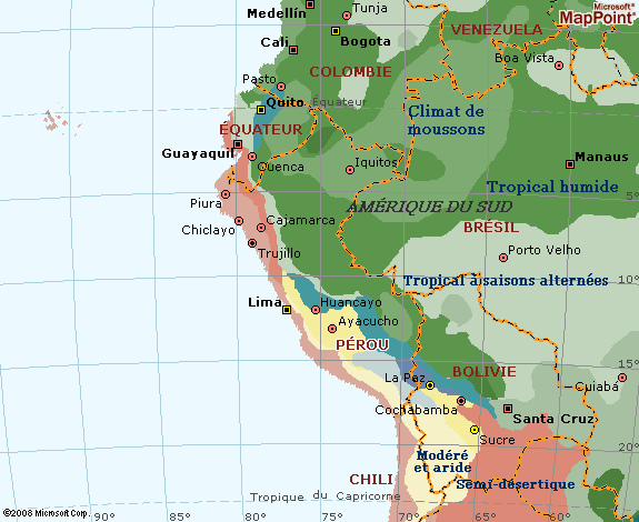 Peru carte climatique
